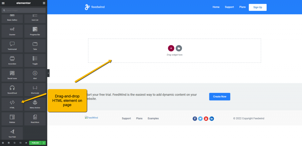 drag-drop-elementor-html-elementor